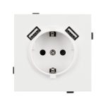 Механизм розетки с USB зарядкой Arlight SCT-TENDO-MUAA-SFPL-WH (230V, 16A) 054606