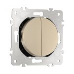 Выключатель двухклавишный Arte Milano 202.30-2.shampan