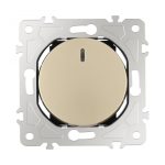 Выключатель одноклавишный с подсветкой Arte Milano 202.31-1.shampan