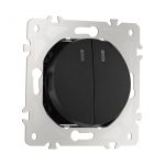 Выключатель двухклавишный с подсветкой Arte Milano 202.31-2.black