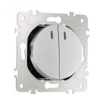 Выключатель двухклавишный с подсветкой Arte Milano 202.31-2.silver