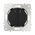 Выключатель двухклавишный проходной Arte Milano 202.33-2.black