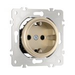 Розетка с заземлением и шторками Arte Milano 202.40-1.shampan