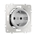 Розетка с заземлением и шторками Arte Milano 202.40-1.silver