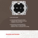 Розетка двойная с заземлением Arte Milano 202.40-2.silver