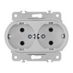 Розетка двойная с заземлением Arte Milano 202.40-2.silver