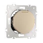 Розетка с заземлением, шторками и защитной крышкой Arte Milano 202.41-1.shampan