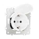 Розетка с заземлением, шторками и защитной крышкой Arte Milano 202.41-1.white