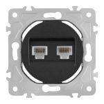 Розетка телефонная RJ11 + компьютерная RJ45 Arte Milano 202.44-1.black