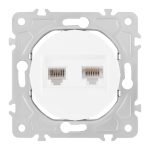 Розетка телефонная RJ11 + компьютерная RJ45 Arte Milano 202.44-1.white