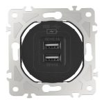 Розетка USB 2.1А+1А Arte Milano 202.46-1.black