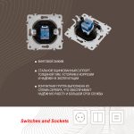 Розетка телефонная RJ11 Arte Milano 202.51-1.shampan