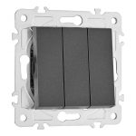 Выключатель трехклавишный Arte Milano 203.30-3.black