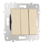 Выключатель трехклавишный Arte Milano 203.30-3.shampan