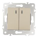 Выключатель двухклавишный с подсветкой Arte Milano 203.31-2.shampan
