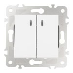 Выключатель двухклавишный с подсветкой Arte Milano 203.31-2.white