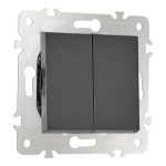 Выключатель двухклавишный проходной Arte Milano 203.32-2.black