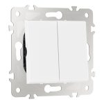 Выключатель двухклавишный проходной Arte Milano 203.32-2.white