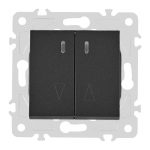 Выключатель двухклавишный проходной Arte Milano 203.33-2.black