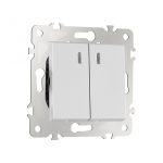 Выключатель двухклавишный проходной Arte Milano 203.33-2.silver