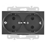 Розетка двойная с заземлением Arte Milano 203.40-2.black