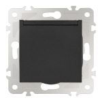 Розетка с заземлением, шторками и защитной крышкой Arte Milano 203.41-1.black