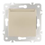 Розетка с заземлением, шторками и защитной крышкой Arte Milano 203.41-1.shampan