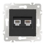 Розетка телефонная RJ11 + компьютерная RJ45 Arte Milano 203.44-1.black