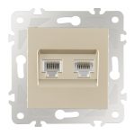 Розетка телефонная RJ11 + компьютерная RJ45 Arte Milano 203.44-1.shampan