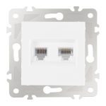 Розетка телефонная RJ11 + компьютерная RJ45 Arte Milano 203.44-1.white