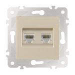 Розетка двойная RJ45 Arte Milano 203.45-2.shampan