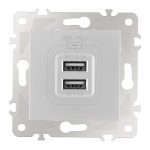 Розетка USB 2.1А+1А Arte Milano 203.46-1.silver