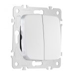 Выключатель двухклавишный проходной Arte Milano 205.32-2.silver