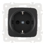 Розетка с заземлением и шторками Arte Milano 205.40-1.black