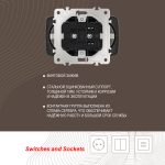 Розетка двойная с заземлением Arte Milano 205.40-2.shampan