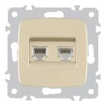 Розетка телефонная RJ11 + компьютерная RJ45 Arte Milano 205.44-1.shampan