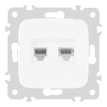 Розетка телефонная RJ11 + компьютерная RJ45 Arte Milano 205.44-1.white
