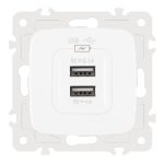 Розетка USB 2.1А+1А Arte Milano 205.46-1.white