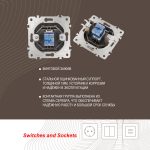 Розетка телефонная RJ11 Arte Milano 205.51-1.shampan