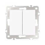 Выключатель двухклавишный проходной Arte Milano 206.32-2.white