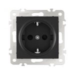 Розетка с заземлением и шторками Arte Milano 206.40-1.black