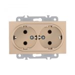 Розетка двойная с заземлением Arte Milano 206.40-2.shampan