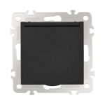 Розетка с заземлением, шторками и защитной крышкой Arte Milano 206.41-1.black