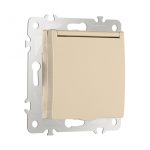 Розетка с заземлением, шторками и защитной крышкой Arte Milano 206.41-1.shampan