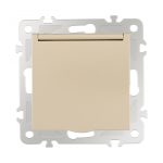 Розетка с заземлением, шторками и защитной крышкой Arte Milano 206.41-1.shampan