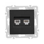 Розетка телефонная RJ11 + компьютерная RJ45 Arte Milano 206.44-1.black