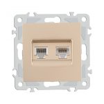 Розетка телефонная RJ11 + компьютерная RJ45 Arte Milano 206.44-1.shampan