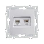 Розетка телефонная RJ11 + компьютерная RJ45 Arte Milano 206.44-1.silver