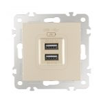 Розетка USB 2.1А+1А Arte Milano 206.46-1.shampan