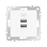 Розетка USB 2.1А+1А Arte Milano 206.46-1.white